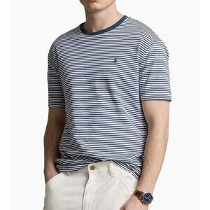 NWT Polo Ralph Lauren Classic Fit Navy White Striped T-Shirt Men’s XL Blue Pony